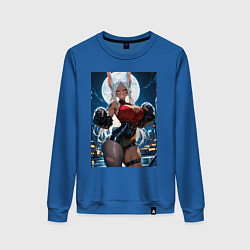 Свитшот хлопковый женский Мирко из Моя геройская академия в неофициальном ко, цвет: синий