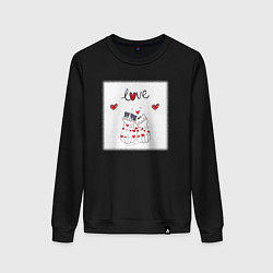 Свитшот хлопковый женский Любовная романтика, цвет: черный