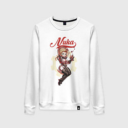 Свитшот хлопковый женский Nuka Cola - space fantasy, цвет: белый