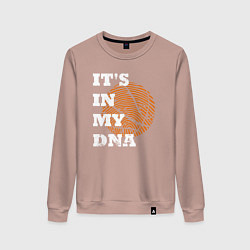 Свитшот хлопковый женский Баскетбольный ДНК, цвет: пыльно-розовый