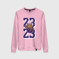 Свитшот хлопковый женский Король Леброн Джеймс, цвет: светло-розовый