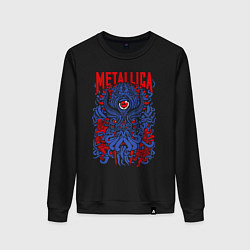 Свитшот хлопковый женский Metallica: octopus, цвет: черный