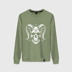 Женский свитшот Рогатый череп