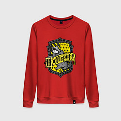 Свитшот хлопковый женский Hufflepuff emblem, цвет: красный