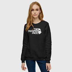 Свитшот хлопковый женский The trooper face, цвет: черный — фото 2