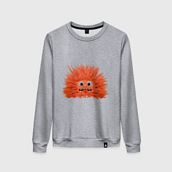 Свитшот хлопковый женский Fluffy monster orange, цвет: меланж