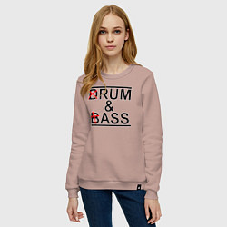 Свитшот хлопковый женский Drum and bass color, цвет: пыльно-розовый — фото 2