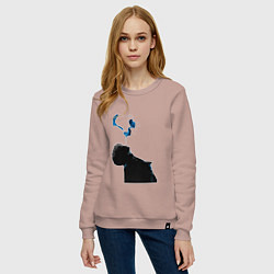 Свитшот хлопковый женский Три дня дождя постер, цвет: пыльно-розовый — фото 2