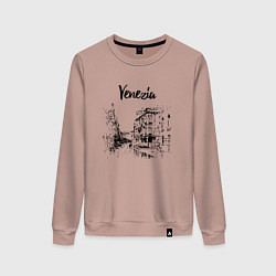 Свитшот хлопковый женский Venezia - Italy, цвет: пыльно-розовый