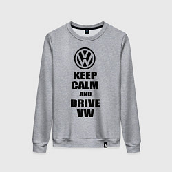 Свитшот хлопковый женский Keep Calm & Drive VW, цвет: меланж