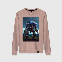 Свитшот хлопковый женский Робот в стиле Horizon, цвет: пыльно-розовый