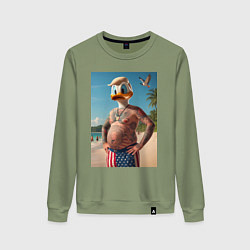 Женский свитшот Donald Duck-Trump on a Florida beach