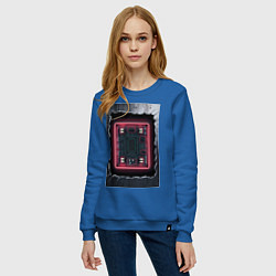 Свитшот хлопковый женский Что внутри, цвет: синий — фото 2