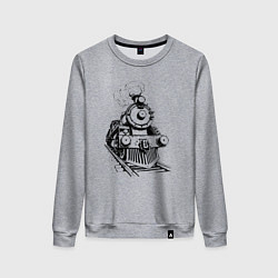 Женский свитшот Векторный паровоз