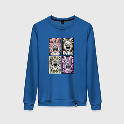 Свитшот хлопковый женский Angry rabbit, цвет: синий