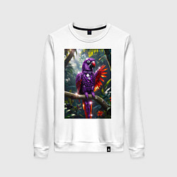 Женский свитшот Попугай из драгоценных камней