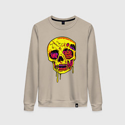 Женский свитшот Желтый растекшийся череп
