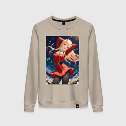 Свитшот хлопковый женский Марин Китагава косплей 002 Darling in the Franxx, цвет: миндальный