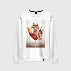 Свитшот хлопковый женский Burnice White в бокале Zenless Zone Zero, цвет: белый