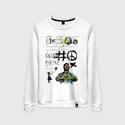 Свитшот хлопковый женский Che Guevara граффити, цвет: белый
