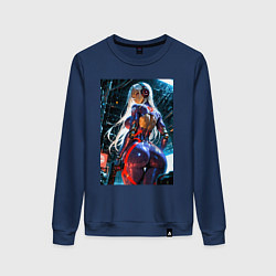 Женский свитшот Девушка с оружием в киберпанк стиле