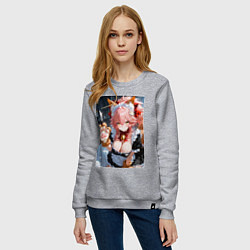 Свитшот хлопковый женский Фейт Тамамо в костюме горничной, цвет: меланж — фото 2