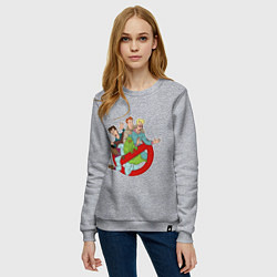 Свитшот хлопковый женский The real ghostbusters all, цвет: меланж — фото 2