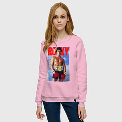 Свитшот хлопковый женский Rocky - Stallone, цвет: светло-розовый — фото 2
