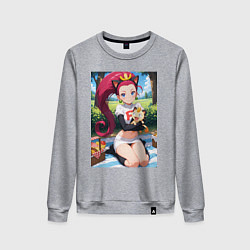 Свитшот хлопковый женский Джесси и Мяут на пикнике, цвет: меланж