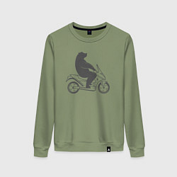 Женский свитшот Мишка на мотоцикле