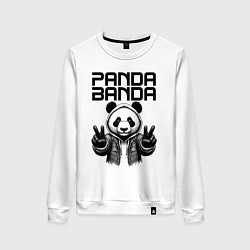 Свитшот хлопковый женский Panda banda - mafia, цвет: белый