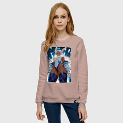 Свитшот хлопковый женский Мирко Моя геройская академия, цвет: пыльно-розовый — фото 2