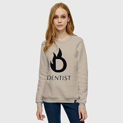 Свитшот хлопковый женский Пламенная D стоматолог, цвет: миндальный — фото 2
