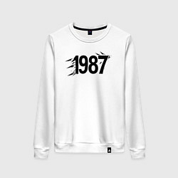 Свитшот хлопковый женский Взрыв 1987, цвет: белый