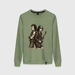 Женский свитшот ACDC спинами друк к другу