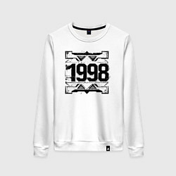 Свитшот хлопковый женский Штамп 1998, цвет: белый