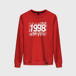 Свитшот хлопковый женский Взрыв белой краски 1998, цвет: красный