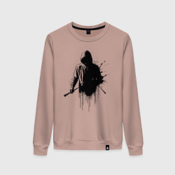 Свитшот хлопковый женский Художник граффити, цвет: пыльно-розовый