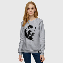 Свитшот хлопковый женский Художник с кистью аниме, цвет: меланж — фото 2