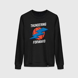 Свитшот хлопковый женский Thundering forward, цвет: черный