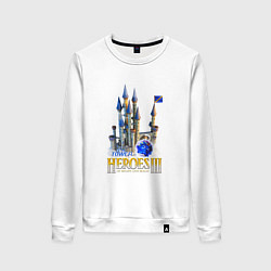 Свитшот хлопковый женский Heroes of might and magic 3 Tower, цвет: белый