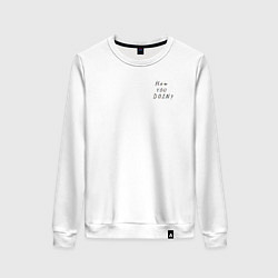 Свитшот хлопковый женский Друзья художники how you doin, цвет: белый