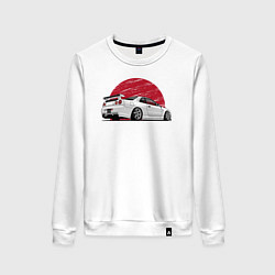 Свитшот хлопковый женский Nissan Skyline art, цвет: белый