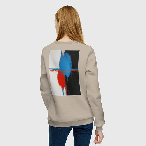 Женский свитшот Абстрактная картина маслом / Миндальный – фото 4