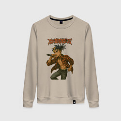 Свитшот хлопковый женский XXXTentacion в аниме стиле, цвет: миндальный