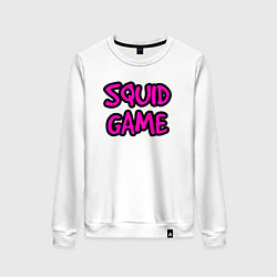 Свитшот хлопковый женский Pink squid game, цвет: белый