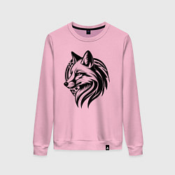 Свитшот хлопковый женский Лисий логотип, цвет: светло-розовый