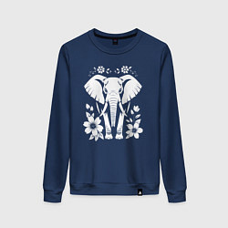 Женский свитшот Цветочный слон