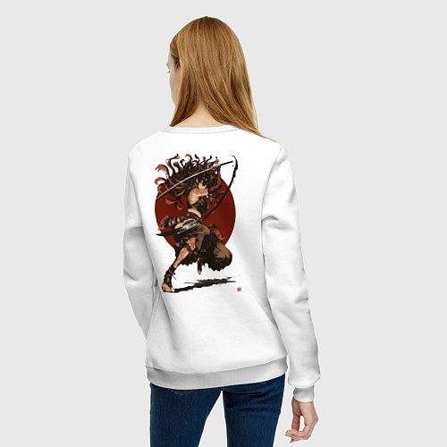 Женский свитшот Ярость девушки самурая / Белый – фото 4