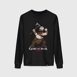 Свитшот хлопковый женский Homer - god of bar, цвет: черный